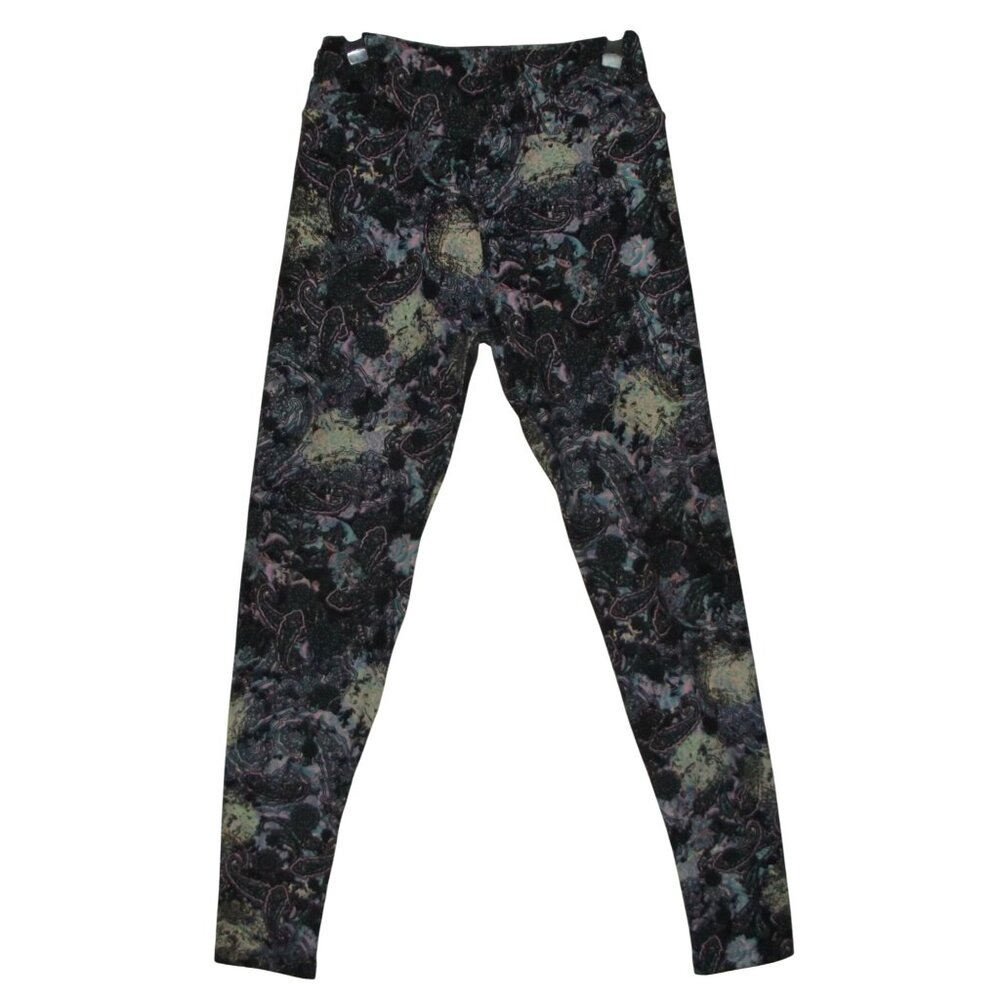 LulaRoe Leggings OS Blue Purple Boho Pants one size Soft Bohemian floral paisley